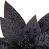 Northlight 25" Black Glittered Poinsettia Christmas Floral Stem Spray - 4 of 4