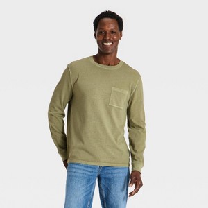 Men's Vintage Relaxed Fit Long Sleeve Pocket T-Shirt - Goodfellow