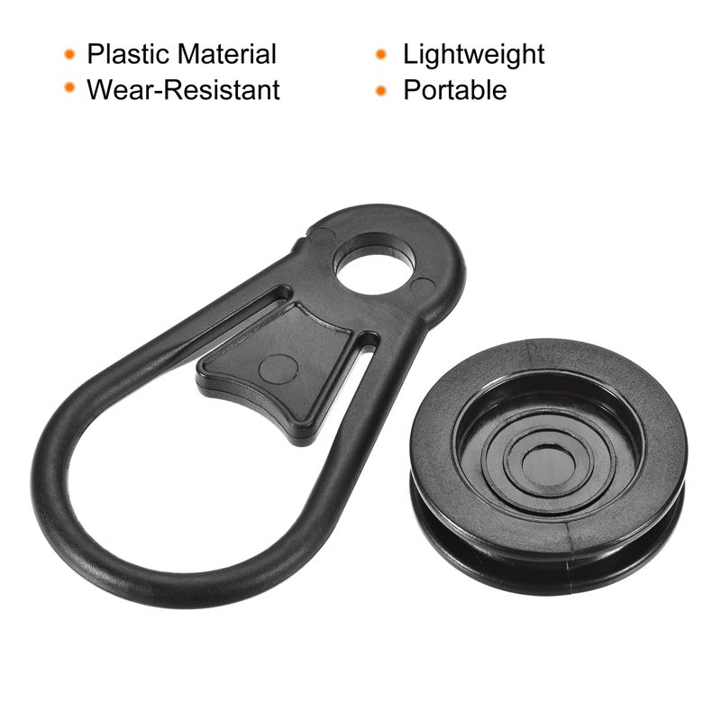 Unique Bargains Tarp Grabbers Tent Clips Plastic Round Movable Snaps for Outdoor Camping Awning Banner Cover Black 10 Pcs, 4 of 7