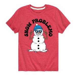 Boys' - Instant Message - Snowman Snow Problemo Short Sleeve Graphic T-Shirt - 1 of 4