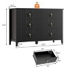 6 Drawer Dresser for Bedroom, 47.2"W Wooden Chest of Drawers with Metal Handles, Fluted Clothes Storage Organizer, Dresser TV Stand for Hallway - 3 of 4