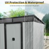 6' x 5' Outdoor Storage Shed, Garden Tool Metal Shed, Sliding Lockable Door Air Vents and Sloping Roof, for Backyard, Patio, Lawn - 4 of 4