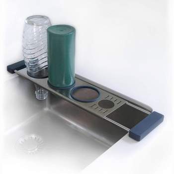 Sanni Shoo drip.it+ Stainless Steel Kitchen Sink Caddy, Bottle Holder for 3 Bottles, Anthracite Grey