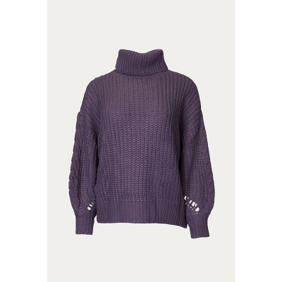 Women's CABLE-KNIT TURTLENECK SWEATER - SweaterLand