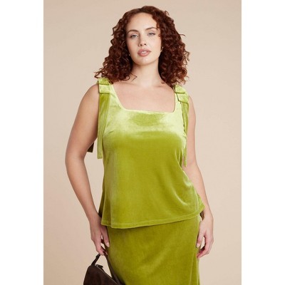 ELOQUII Velvet Top With Bows