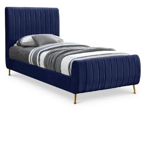 Meridian Furniture,Zara Velvet Bed - 1 of 4