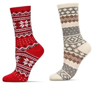 2 Pair Women's Fairisle Cashmere Socks - 1 of 3