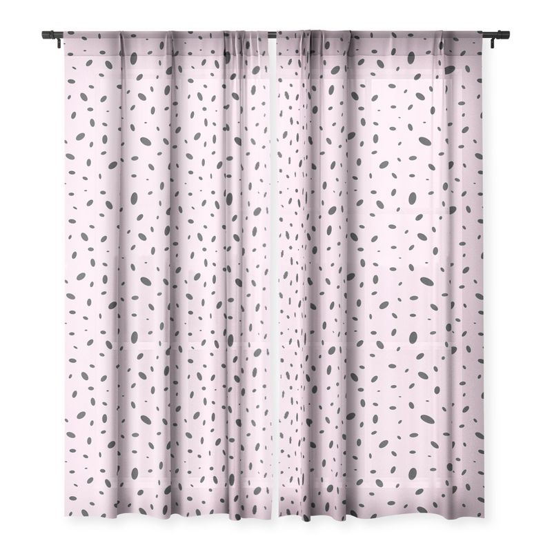 Emanuela Carratoni Bubble Pattern on Pink Single Panel Sheer Window Curtain - Deny Designs, 3 of 7