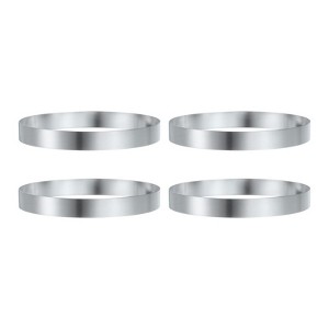 Unique Bargains Stainless Steel Seamless Nonstick Mirror Coating Round Cake Ring 4 Pcs - 1 of 4
