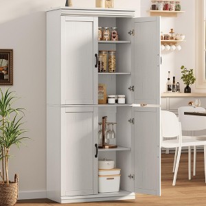 Pantry Cabinet,70" Tall Kitchen Pantry Cabinets with 2 Doors and 3 Adjustable Shelves, Freestanding Cupboard, Modern Storage Cabinet - 1 of 4