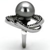Slickblue Polished Stainless Steel Ring for Women, Grey & Clear Synthetic Pearls, No Plating, Size 5-10 - 4 of 4