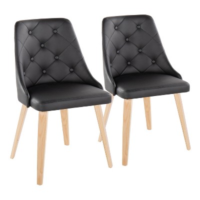 Set Of 2 Marche Dining Chairs Natural Black Lumisource Upholstered   GUEST 3fdcfab2 E6a6 4aa2 8682 77f2d284401d