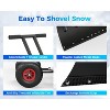 Coucheta Snow Shovel Pusher for Driveway,Heavy Duty 2-Wheel Snow Shovel with Double Rod,29" Angled Blade Efficient Metal Snow Removal,5 Level - 2 of 4