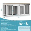 Large Dog Crate Furniture, 71'' Wooden Dog Crate with Removable Divider, Heavy Duty Dog Kennel Table - 2 of 4