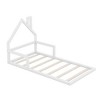 CAVINAS Twin Size Wood Montessori Bed,Modern Floor Bed with House-Shaped Headboard and Handrails,Toddler Bed for Bedroom - 4 of 4