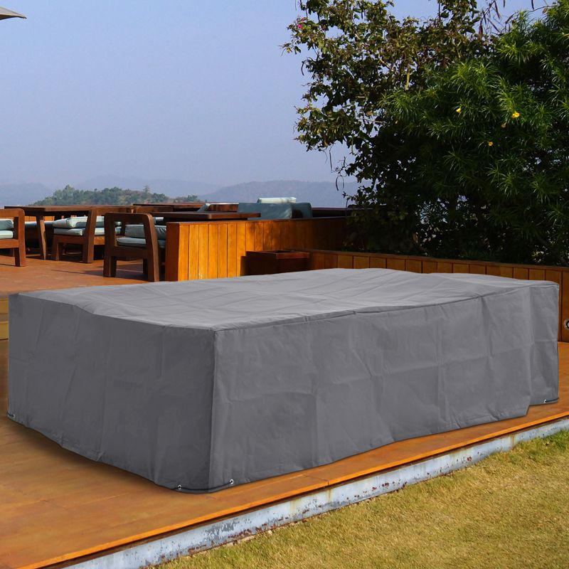 Outsunny Patio Sectional Furniture Sofa Cover, Waterproof Lightweight Polyster, 97"L x 65"W x 26"H, 3 of 10