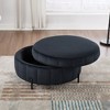 NicBex 31.5"W Round Storage Ottoman,Ottoman with Reversible Lid,Velvet Ottoman for Living Room,Bedroom,Entryway - 4 of 4