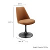 Modway Lippa Faux Leather Swivel Dining Side Chair in Black Tan - Rotating Office Chair with No Wheels - 3 of 4
