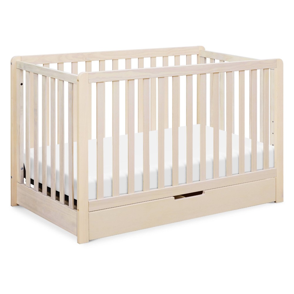 Carters by DaVinci Colby 4 in 1 Convertible Crib with Trundle Drawer with 6 Drawer Dresser in Washed Natural , Adrian Swivel Glider in Charcoal with Storage Ottoman Plus Complete slumber Crib 