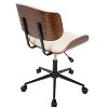 PAGED Swivel Office Chair Mid-Century Modern Desk Chair Adjustable Task Chair with Stylish Wood Back for Office, Bedroom - 3 of 4
