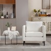 Vynxaria Mid-Century Modern Accent Chair - Velvet Fabric, Pillow, Metal Legs, 300LBS Capacity, Comfy Single Sofa Chair for Living Room/Bedroom/Office - 2 of 4