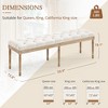 Arceso Bedroom Bench, Vintage French Tufted End of Bed Bench, Upholstered Fabric Ottoman Bench with Carved Wood Legs - 3 of 4