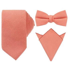 INSPIRE CHIC Men's Solid Color Pre-Tied Thick Tie Set - 1 of 4