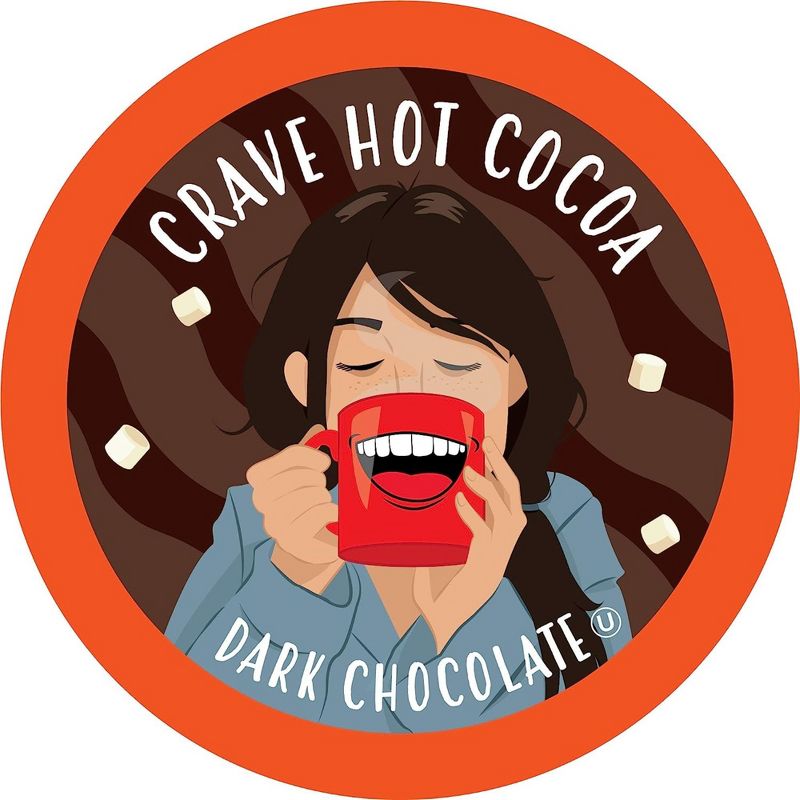 Crave Beverages Hot Chocolate Pods for K-Cup Brewers, Dark Chocolate, 40 Count, 1 of 5