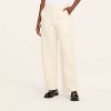 Women's Mid-Rise Barrel Leg Cargo Denim Pants - Woolrich x Target Cream - 2 of 3