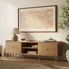 LuxenHome Summer Oak Manufactured Wood 2-Door 63" Wide TV Console Cabinet Brown - 4 of 4