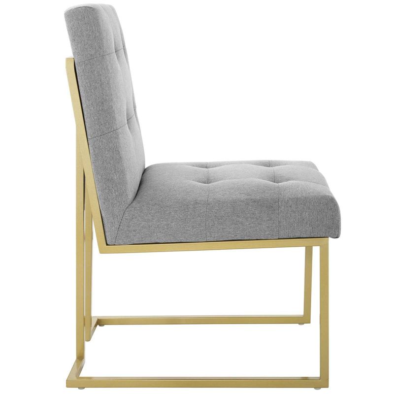 Privy Gold Stainless Steel Upholstered Fabric Dining Accent Chair - Modway, 3 of 10