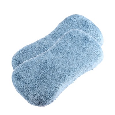 Unique Bargains Coral Fleece Car Cleaning Sponge Double Sided Dirt Washing Tool 2 Pcs
