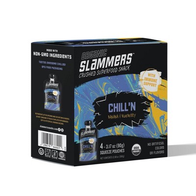 Organic Slammers Superfood Snack Chill'n Fruit & Veggie Pouches – 3.17oz 4pk