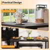 43.3" Dining Table Set for 4 w/ 2 Upholstered Benches, Space-Saving 3-Piece Kitchen Table Set for Apartment - 4 of 4