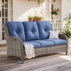 Buenhomino Outdoor Patio Couch Wicker Sofa - 3 Seater Rattan Sofa for Outside Patio Garden with Deep Seating and Olefin Cushions - 2 of 4