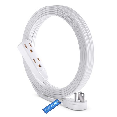 Maximm Cable Flat Plug Extension Cord/Wire, Multi Outlet - 3 Prong Angled Plug Extension Cord