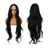 Unique Bargains Women's Long Natural Curly Lace Front Wigs with Wig Cap 40" Black 1 Pc - 3 of 4