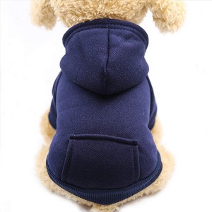 Gooby Winter Dog Hoodie Sweatshirts with Pockets Warm Dog Clothes for Small Dogs Chihuahua Coat Clothing Puppy Cat Custume (Navy, Small) - 1 of 1