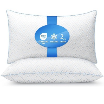 FAPO Cooling Pillows Queen Size Set of 2 - Bed Pillows for Sleeping, Alternative Microfiber Filled Pillows for Back, Stomach Sleepers