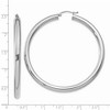 Black Bow Jewelry 4mm x 55mm 14k White Gold Classic Round Hoop Earrings - 4 of 4