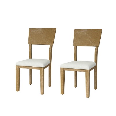 Ainoa Natural Polyester Dining Chair Set of 2 with Odor-free and eco-friendly paint | ARTFUL LIVING DESIGN-Natural