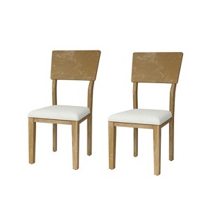 Ainoa Natural Polyester Dining Chair Set of 2 with Odor-free and eco-friendly paint | ARTFUL LIVING DESIGN-Natural - 1 of 4