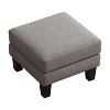 Racxily  Ottoman: Versatile Fabric Ottoman for Hallway (Shoe Stool) & Sofa (Footrest), Thick Spring Cushion, Solid Wood Legs - 4 of 4