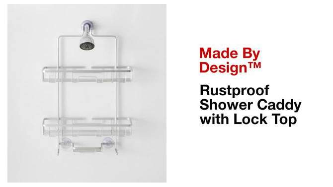 Wide Rustproof Shower Caddy with Lock Top Aluminum - Made By Design&#8482;, 5 of 7, play video