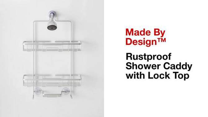 Wide Rustproof Shower Caddy with Lock Top Aluminum - Made By Design&#8482;, 5 of 7, play video