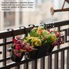 Gardenised Set of 3 Metal Hanging Railing Planters with Detachable Hooks Decorative Outdoor Set for Balcony Patio Deck or Fence - 2 of 4