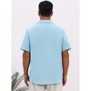INSPIRE CHIC Men's Short Sleeves Chest Pockets Summer Beach Button Down Linen Shirts - 3 of 4