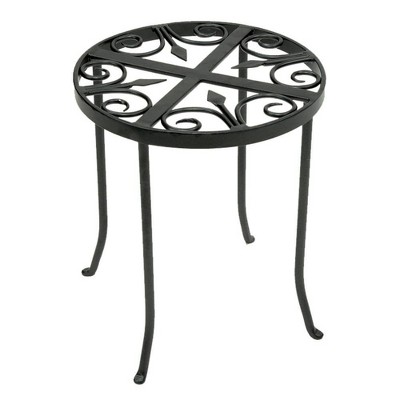 14" Tall Round Trivet Iron Plant Stand Graphite Powder Coat Finish - Achla Designs