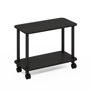 Furinno Turn-N-Tube Modern Rectangle End Table, Side Table with Casters, Espresso/Black - 1 of 1