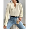 Clearlove Womens Shirts V Neck Long Sleeve Work Blouses Collared Tops - 3 of 4